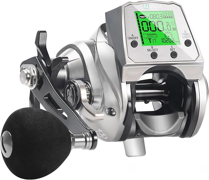 Digital Baitcasting Fishing Reel with LCD Display,8 oz Ultralight Electric Baitcaster Reel, 22-35 Lb Max Drag,6.3:1/7.2:1 Gear Ratio,Left/Right Handed,Compact Design for Freshwater & Saltwater