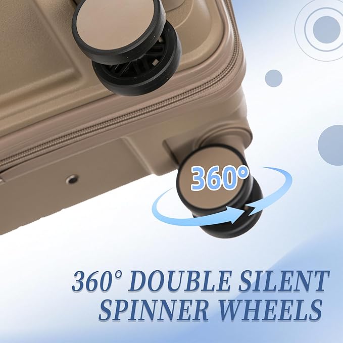 3 Pcs Hardshell Luggage Sets, Lightweight Wave Suitcases with Spinner Wheel