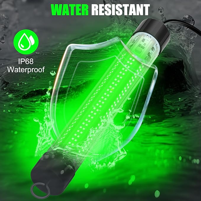 Underwater Fishing Light Compatible for Milwaukee 18V Battery，LED Green Light for 60W IP68 6000 Lumens Fish Attracting, Night Fishing for Docks Boats or Kayaks(no Battery)