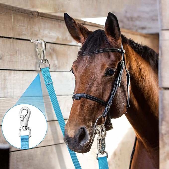 Cross Ties for Horse,Heavy Duty Nylon Trailer Tie with Strong Panic Snap and Bull Snap,Adjustable Length from 45.2" to 78.7",Professional Horse Supplies