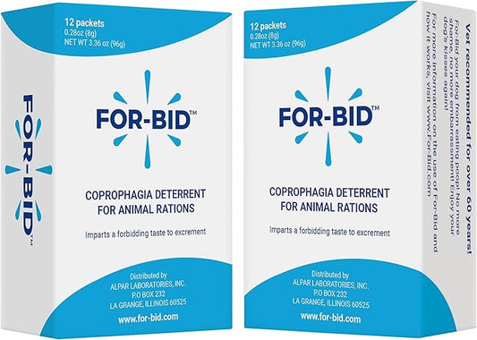 For-Bid Stool Eating Deterrent for Dogs & Cats – Vet-Recommended Coprophagia Deterrent for Dogs for 50+ Years – Effective, Pet Safe, Helps Reduce Odors & Won't Alter Food Taste – Made in The USA