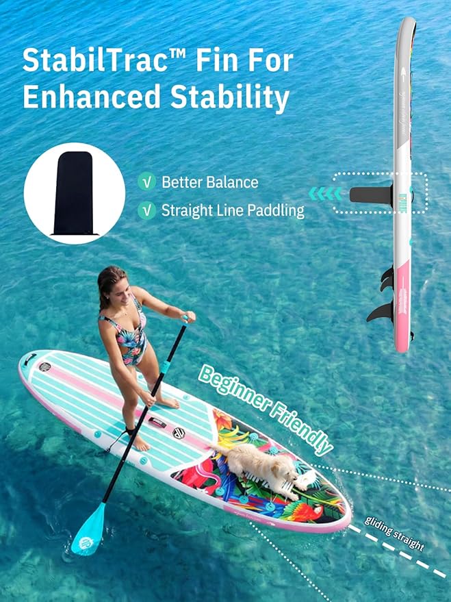 Niphean Inflatable Stand Up Paddle Board with SUP Accessories, Anti-Slip EVA Deck, 10’6’’ Inflatable Paddle Boards for Adults & Youth of All Skill Levels