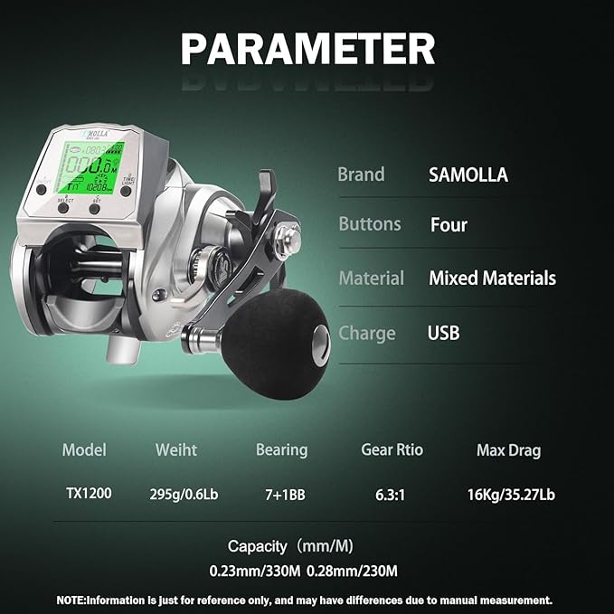 Digital Baitcasting Fishing Reel with LCD Display,8 oz Ultralight Electric Baitcaster Reel, 22-35 Lb Max Drag,6.3:1/7.2:1 Gear Ratio,Left/Right Handed,Compact Design for Freshwater & Saltwater