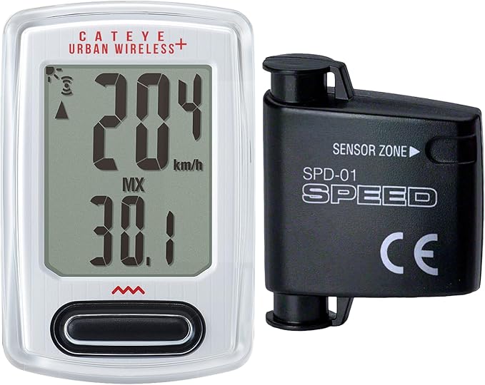 CATEYE Urban Wireless+ Bike Computer – Wireless Speedometer with Backlight, Calorie Tracking, FlexTight™ Mount, Auto Start/Stop, 1 Year Battery Life, for Road, MTB, Gravel Cycling