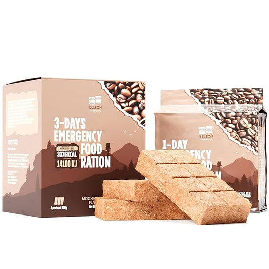 Emergency Food Supply - Coffee Mocha Survival Ration - 20 Years Shelf Life - 3 Days