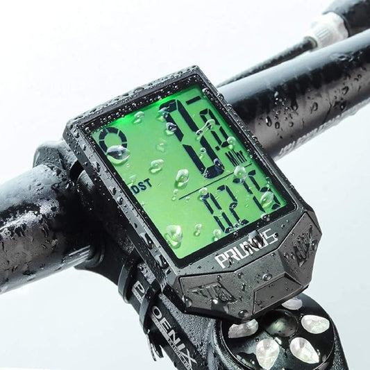 PRUNUS Bike Speedometer and Odometer Wireless Waterproof Bicycle Computer with Touch Sensor Switch, Big Digital LCD Screen, Automatic Wake-up for Outdoor MTB Road Cycling and Fitness…