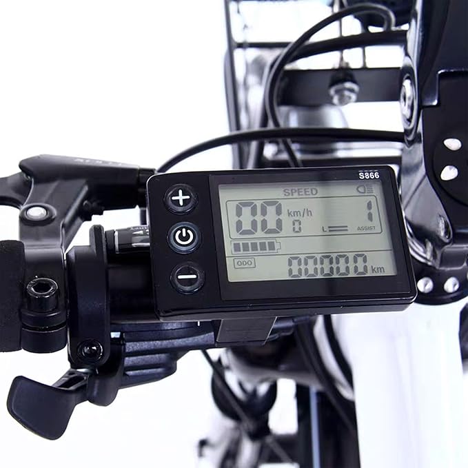 S866 Electric Bicycle LCD Display Meter, 24V 36V 48V Ebike LCD Display Control Panel Wireless Bicycle Speedometer Odometer for Electric Scooter Electric Bike Modification