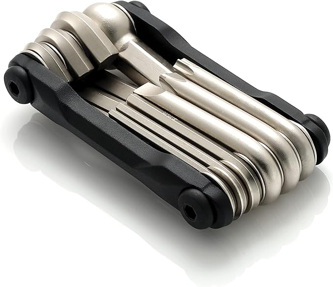 CECO USA 10 Function Bike Tool, Bicycle Multi Tool, Heavy Duty, Compact Pocket Sized, Lightweight, High Strength CR-V 6150 Tool Steel, Easy To Carry, Case Pouch Included, Original