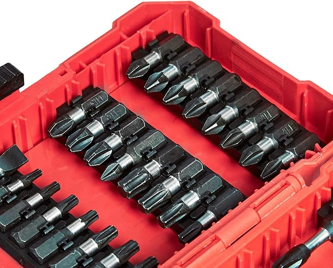 Amazon Basics 42-Piece Impact Screwdriver Bit Set with Phillips, Slotted and Torx Bits, Portable Storage Case
