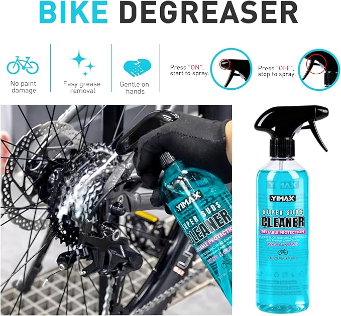 Bike Cleaner, 500ML - Fast-Action, Biodegradable Bicycle Cleaning Spray 120ml Chain Lube Brushes And Sponge 8 In 1 Bicycle Cleaning Kit Safe on All Surfaces and Suitable for All Types of Bike.