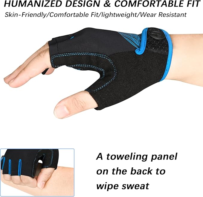 MOREOK Cycling Gloves Bike Gloves for Men/Women-[5MM Gel Pad] Half Finger Bicycle Biking Gloves for Cycling/Weight Lifting/Gym/Motorcycle/Rowing/Outdoor Sports