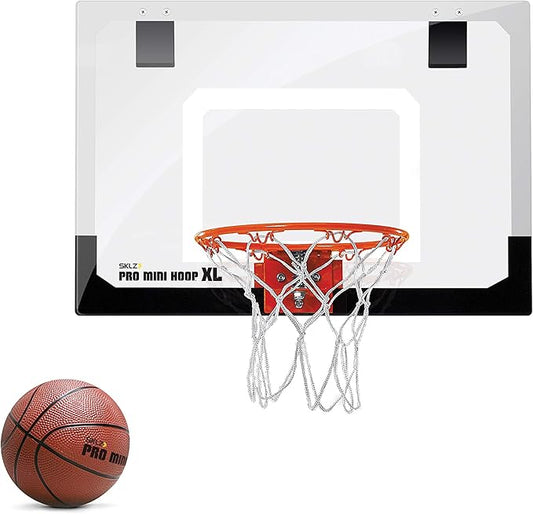 SKLZ Pro Mini Indoor Basketball Hoop - Over The Door – Portable - Great For Home, Dorms, Offices, and Gifts