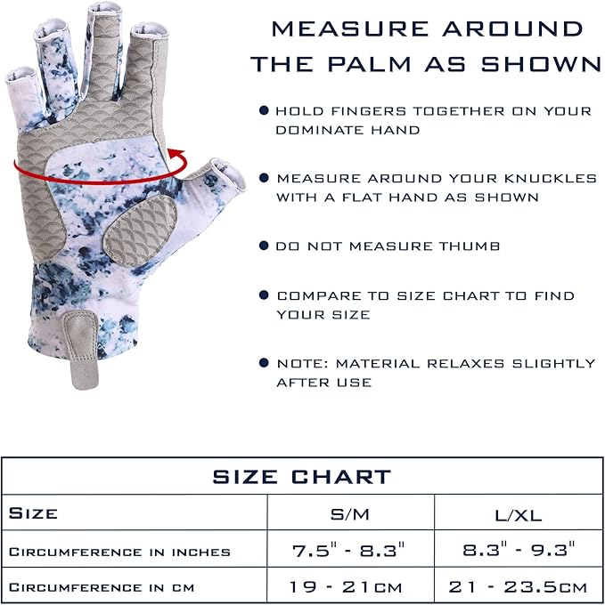 KastKing La Sal Fishing Gloves UPF50+ Sun Gloves UV Protection Fingerless Gloves Men Women for Outdoor, Kayaking, Rowing, Paddling, Canoeing, Hunting