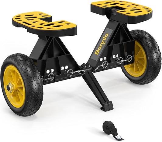 Bonnlo Kayak Cart with10-Inch Kayak Wheels, Canoe Trolley Cart with Adjustable Straps, No Tools Required for Easy Assembly All-Terrain for Kayaks, Canoes, Paddleboards
