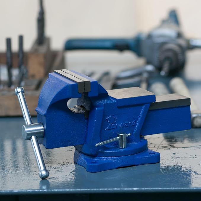 Forward 0804 4 Inch Bench Vise Workbench Vise with Anvil and Swivel Base