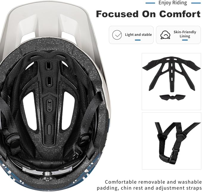 BATFOX NTA 8776 E-Bike & Mountain Bike Helmet for Adults Youth, E-MTB Cycling Helmet for Men Women (52-60CM)