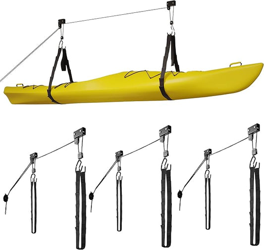 RAD Sportz Kayak Storage Hoist - Overhead Pulley System with 125lb Capacity for Canoes, Bikes, Ladders, and More - for up to 12-Foot Ceilings