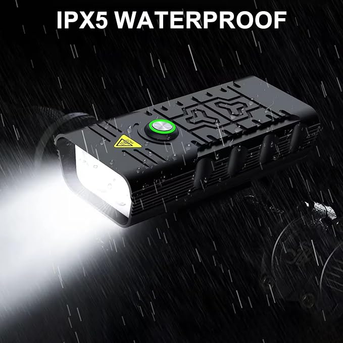 Bike Lights, 17 LED 4800 Lumen Bicycle Light with 4 Modes, 10000mAh USB Rechargeable Bike Light, Bike Headlight with Digital Power Display, Wide Beam Bike Lights for Night Riding