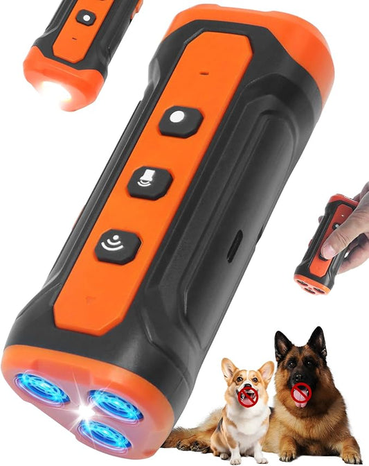 Sonic Bark Deterrents, Anti Barking Device for Dogs with 3X Sonic Emitters - 33ft Range, Rechargeable, 5 Modes, Humane & Portable Behavior Corrector for Indoor Outdoor Use.