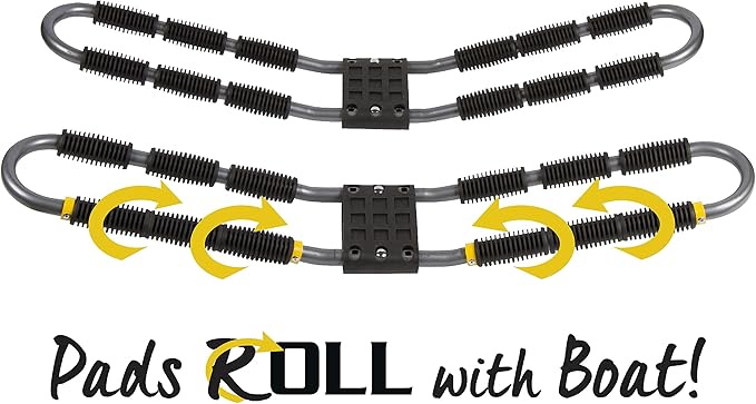 Suspenz Kayak Roof Rack with Tie Down Straps, EZ Roller V-Rack Car Top Carrier Mount for Kayak Canoe SUP (44-0166)