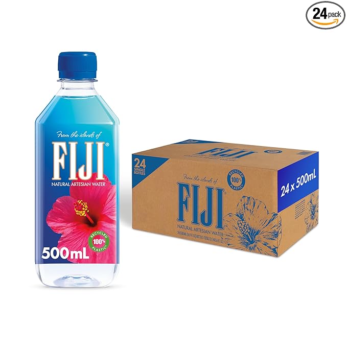 FIJI Artesian Bottled Water, 500 mL (16.9 fl oz), Pack of 24