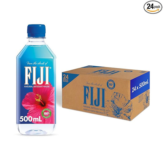 FIJI Artesian Bottled Water, 500 mL (16.9 fl oz), Pack of 24