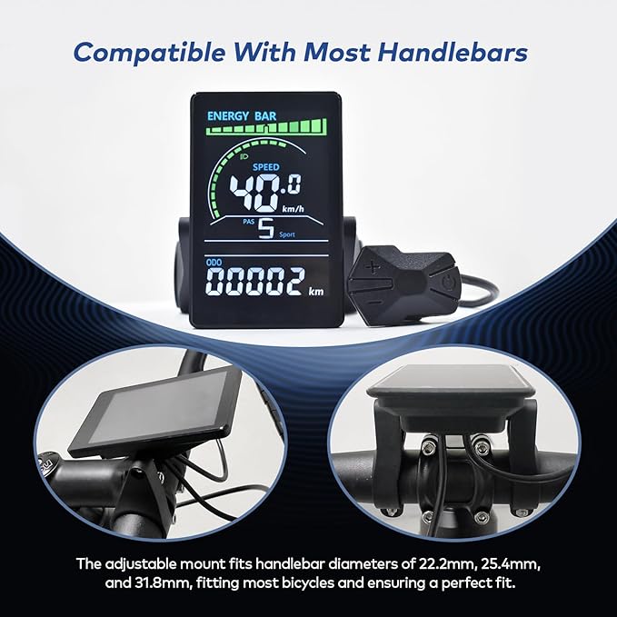 Ebike Display M6C, UART No. 2 Protocol, 24V-60V Colorful Acrylic Cycling Computer with Charging Port for Mobile Devices, Ebike LCD Display to Enrich Cycling Journey