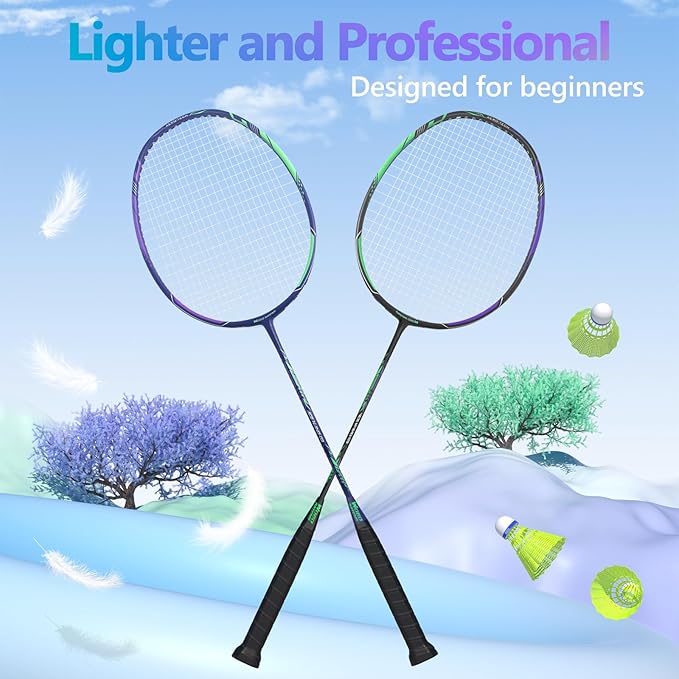 Professional Carbon Fiber Badminton Rackets Badminton Racquet for Backyards Gym