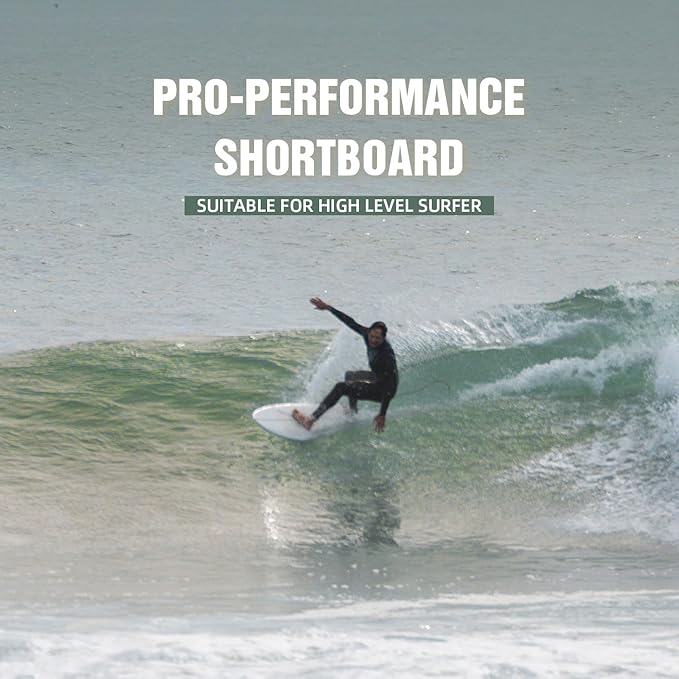 5'8''/6'1" Shortboard 900 FRP with Fin Set and Leash High-Performance Epoxy Surfboard with Wood Stringer, EPS Core, and Carbon Lath