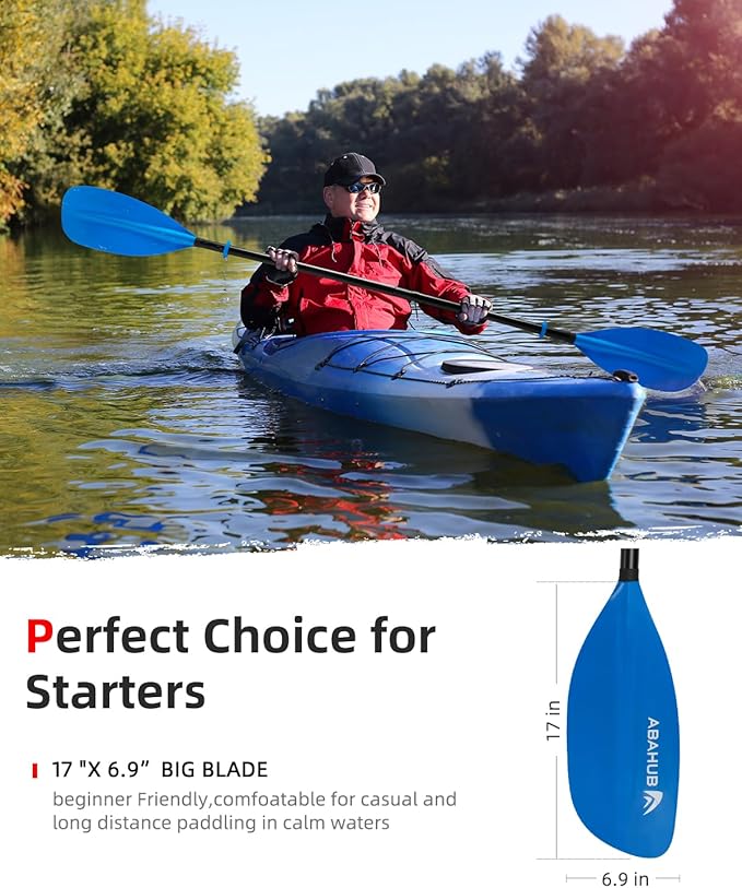 Abahub 調整可能カヤックパドル 210-230 cm/ 230-250 cm フローティングカヤックオール ボートオール カヌーオール ブラック
