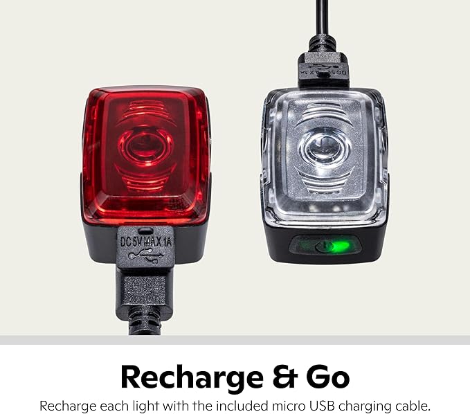 Schwinn Bicycle Light Set, Easy to Attach Headlight and Taillight with Steady and Flash Modes, Tool-Free Install, for City and Road Riding