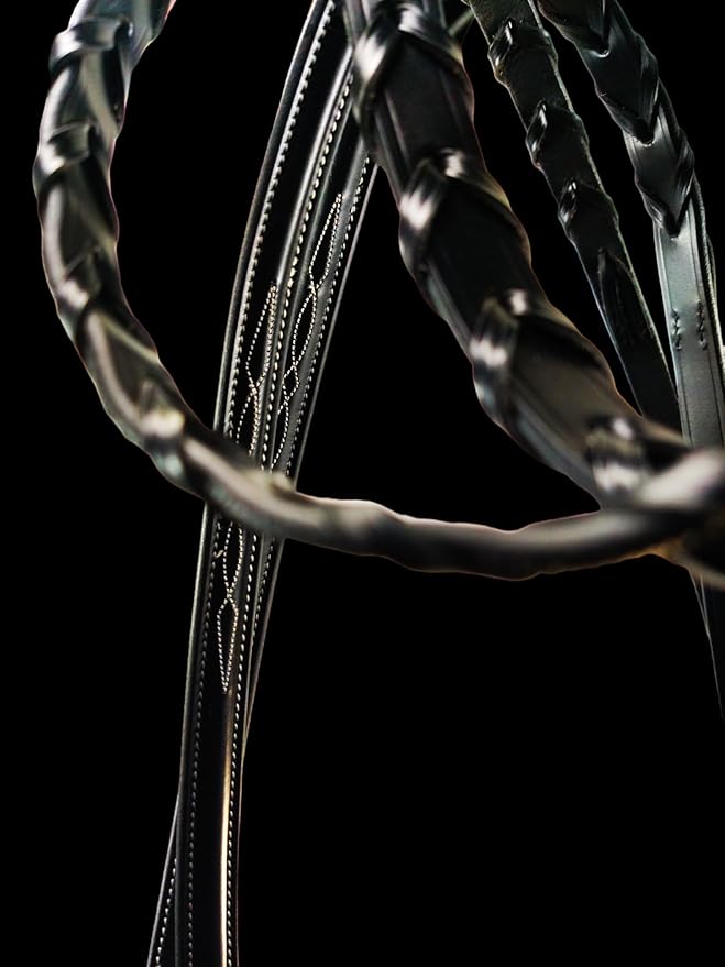 Hunter Bridle - Fancy Stitch with Removable Flash – Anatomical Padded Crown, Classic Hunter Style