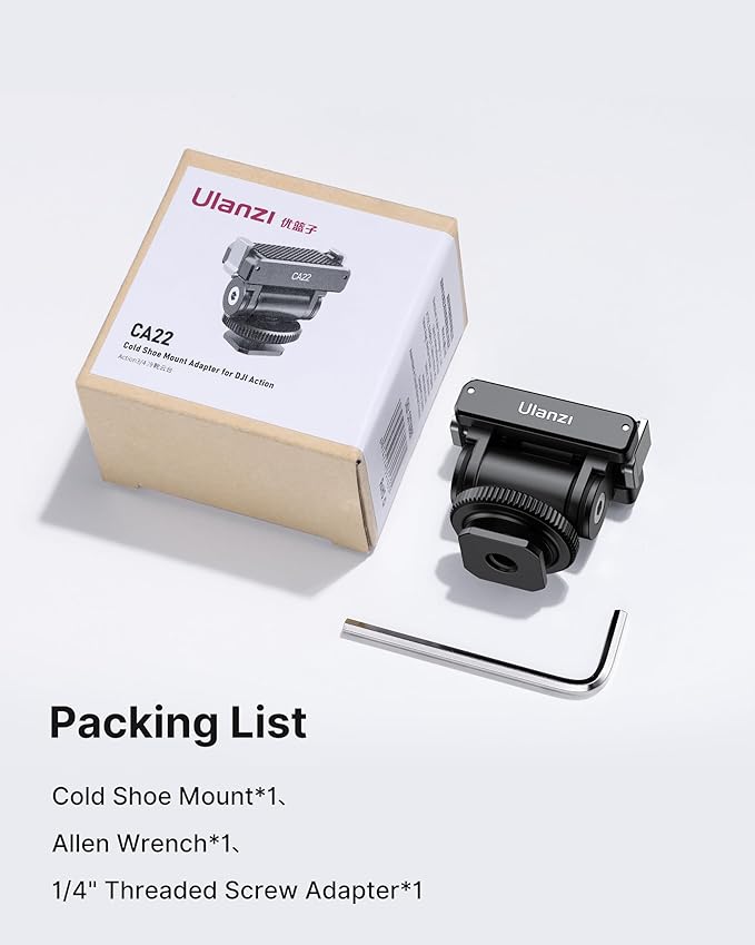 ULANZI CA22 Magnetic Cold Shoe Adapter Mount with 180° Tilt, Quick Release Action Camera Hot Shoe, Compatible with DJI Osmo 360 Pocket 3/4, Action 6 5 4 3 2 Pro, Insta360 X5 GO Ace Pro