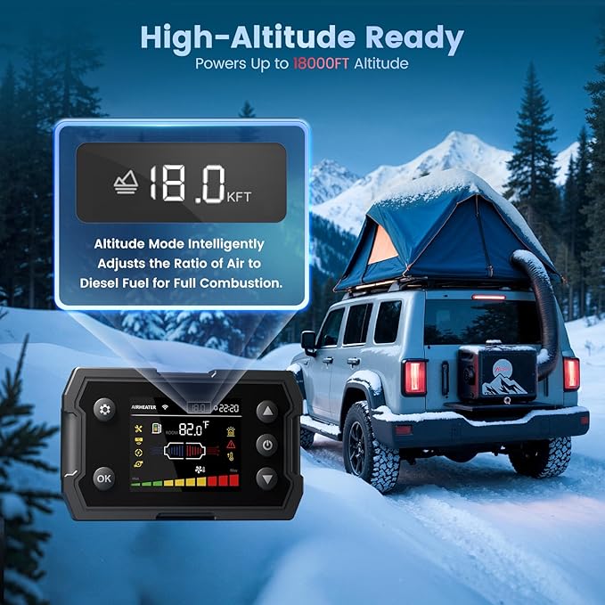 8KW Diesel Heater, All in One 7.5L Toolbox MAX Diesel Air Heater 110/12/24V Parking Heater with App Control, Wireless Temperature Sensing and Altitude Mode for RV Garage Camper