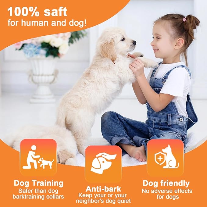 Dog Bark Deterrent Device,Anti-Barking Device,Up to 15Ft Long Range & Rechargeable Bark Control,Stop Barking Dog Devices,Safe for Dogs Training,Indoor & Outdoor(Black)