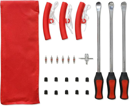 15" Tire Spoon Kit, 24pcs Tire Changing Tool for Motorcycle Dirt Bike Lawn Tractor Bicycle, Motorcycle