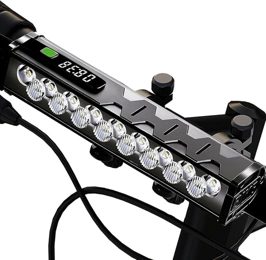 Bike Lights, 17 LED 4800 Lumen Bicycle Light with 4 Modes, 10000mAh USB Rechargeable Bike Light, Bike Headlight with Digital Power Display, Wide Beam Bike Lights for Night Riding