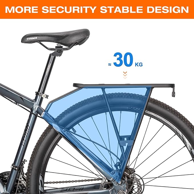 CXWXC Rear Bike Rack - Bike Cargo Rack for Disc Brake/Non-Disc Brake Mount - 66lbs Bicycle Pannier Touring Carrier Rack for 26"-27.5” or 29" Frames