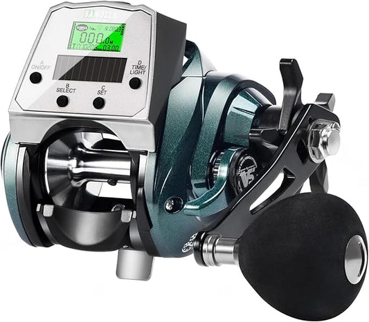 Digital Baitcasting Fishing Reel with LCD Display,8 oz Ultralight Electric Baitcaster Reel, 22-35 Lb Max Drag,6.3:1/7.2:1 Gear Ratio,Left/Right Handed,Compact Design for Freshwater & Saltwater