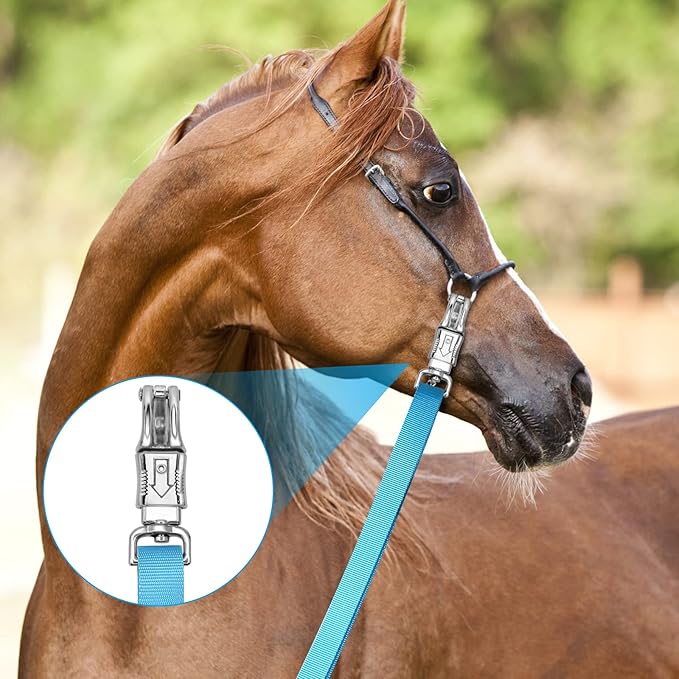 Cross Ties for Horse,Heavy Duty Nylon Trailer Tie with Strong Panic Snap and Bull Snap,Adjustable Length from 45.2" to 78.7",Professional Horse Supplies