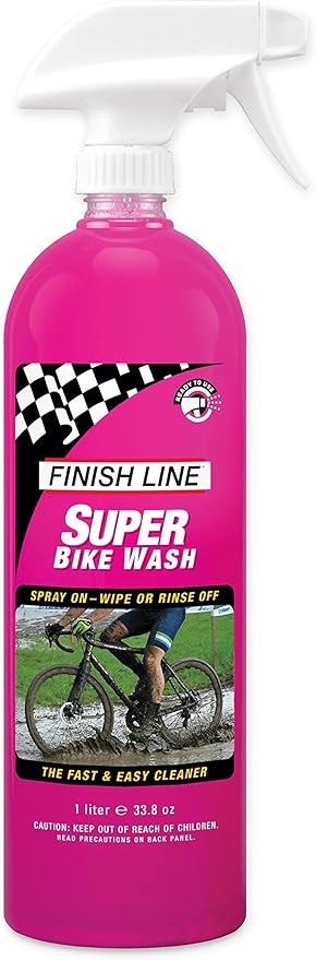 Finish Line Super Bike Wash 1 Liter and 1-Step Bicycle Chain Cleaner & Lubricant 4oz