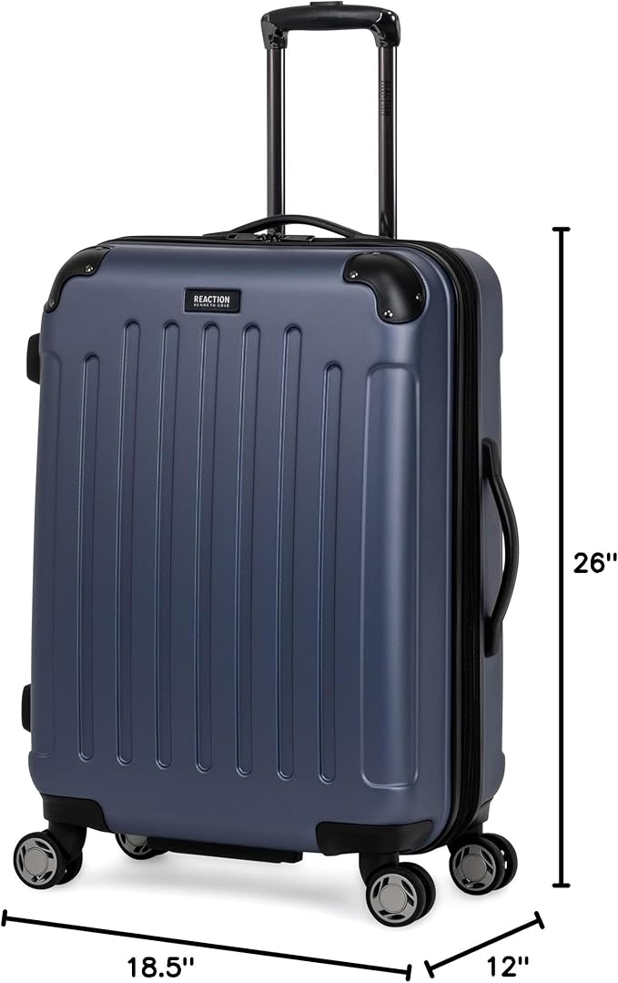 Kenneth Cole REACTION レネゲード 荷物拡張可能 8輪スピナー軽量ハードサイドスーツケース、スモーキーパープル、24インチ（受託手荷物）