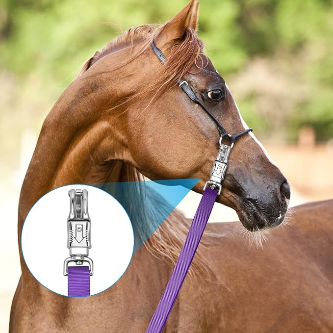 Cross Ties for Horse,Heavy Duty Nylon Trailer Tie with Strong Panic Snap and Bull Snap,Adjustable Length from 45.2" to 78.7",Professional Horse Supplies