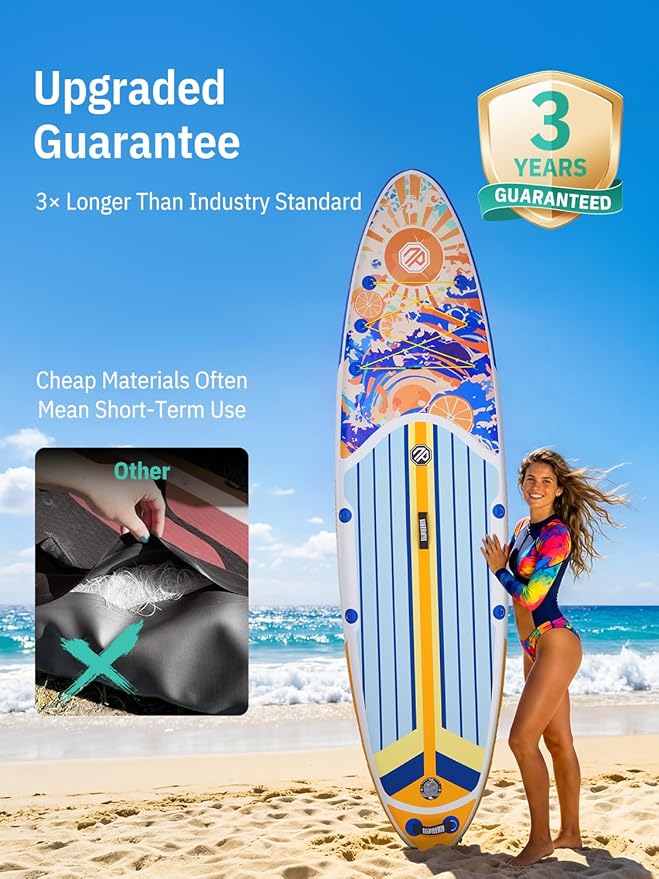 Niphean Inflatable Stand Up Paddle Board with SUP Accessories, Anti-Slip EVA Deck, 10’6’’ Inflatable Paddle Boards for Adults & Youth of All Skill Levels