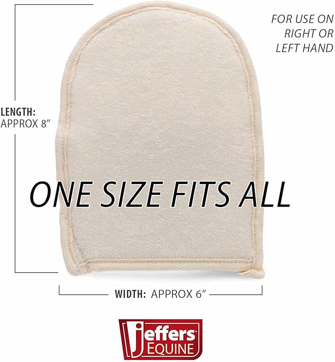 Jeffers Equine Double Sided Sisal & Microfiber Face Mitt for Horses – Horse Grooming Mitt, Horse Care Tool, Barn & Stable Grooming, Sensitive Areas, Exfoliating, Polishing, Cleaning -8" L x 6" W