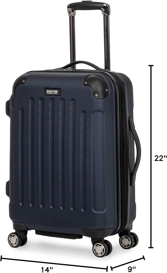 Kenneth Cole REACTION Renegade Luggage 拡張可能 8輪スピナー 軽量 ハードサイド スーツケース、ネイビーブルー、20インチ機内持ち込み