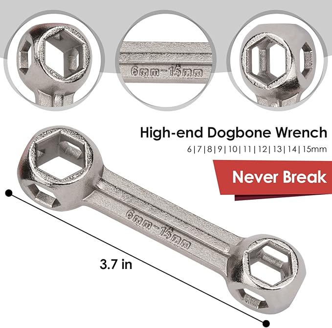 WOTOW Bike Repair Tool Kit - 21 in 1 Bicycle Multitool with Bone Wrench Portable Mountain Bike Tool Kit Riding Emergency Maintenance, Hex Key Wrench & Bike Tube Patch Kit & Tire Lever (21 in 1+Bone)