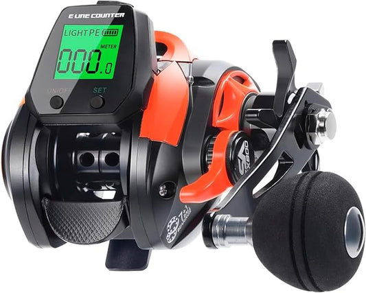 Digital Baitcasting Fishing Reel with LCD Display,8 oz Ultralight Electric Baitcaster Reel, 22-35 Lb Max Drag,6.3:1/7.2:1 Gear Ratio,Left/Right Handed,Compact Design for Freshwater & Saltwater