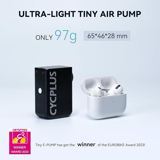 CYCPLUS AS2 Tiny Pump Bike Pump Portable Ultra-Mini 100PSI Electric Bicycle Pump Type-C Rechargeable Battery, No Pressure Display(Winner of The EUROBIKE Award 2023)