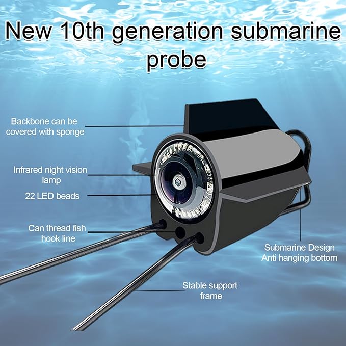 Underwater Fishing Camera 4.3 in,1080P Ice Fishing Camera with 220° Wide Angle Night Vision,100FT Cable & 5000mAh Battery,IP68 Waterproof Underwater Camera for Ice Lake Sea Boat Fishing
